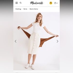 Madewell Denim High-Waist Midi Skirt in Vintage Canvas Wash: Western Edition